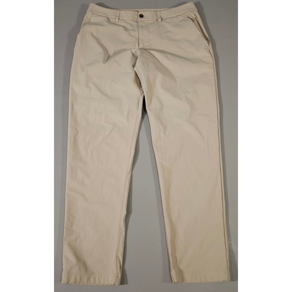 Lululemon Commission Pant Mens 34 Tan‎ Khaki Slim Fit Warpstreme Chino LM5AR3S
